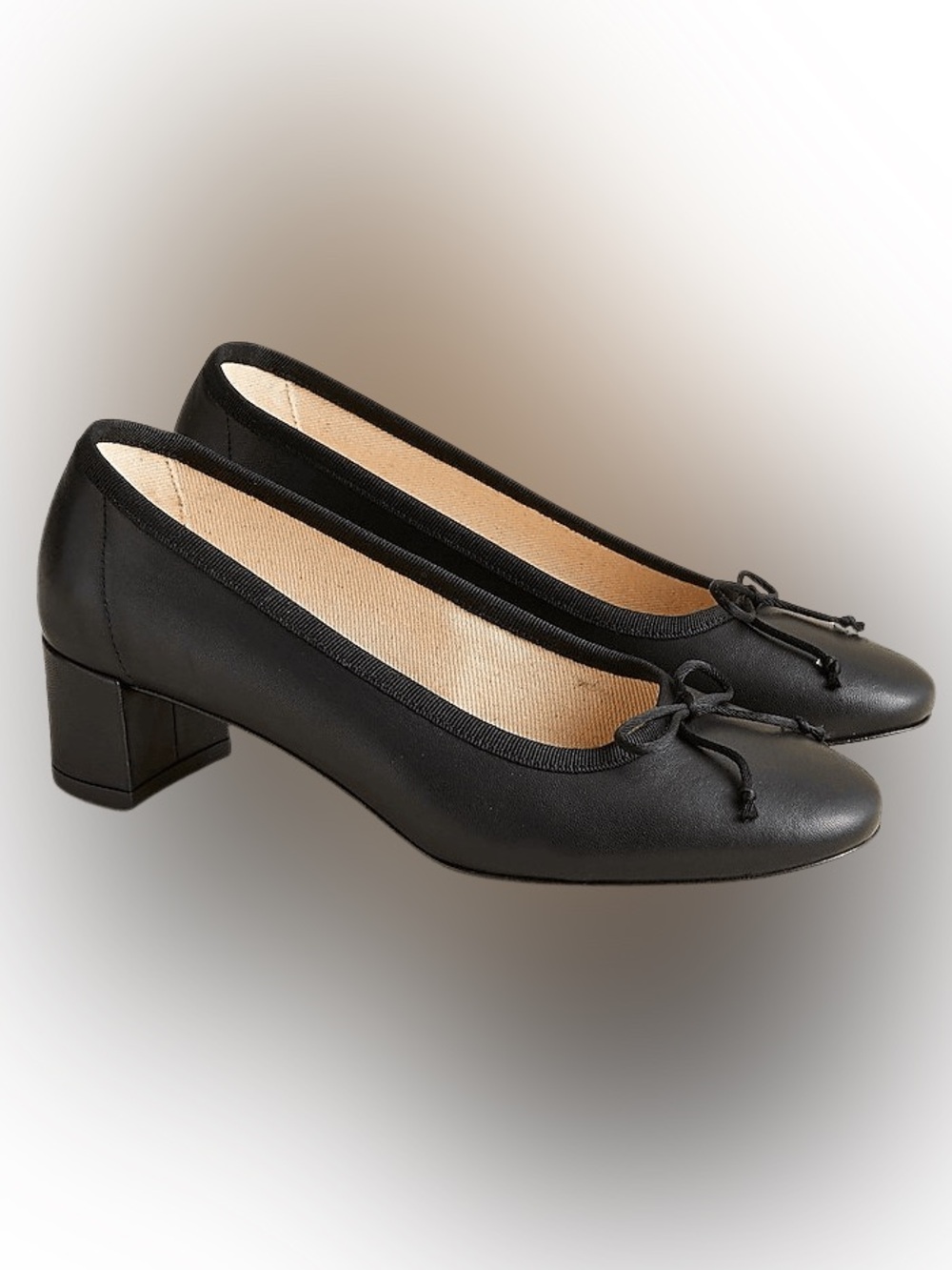 J. Crew Black Low Block Heel Ballet Pumps